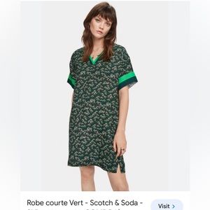 Scotch & Soda Green Patterned Midi Dress